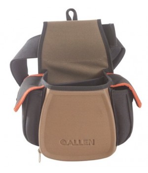 сумка Allen для патронов с доп. карманами для наушников, очков, чоков (на пояс), цвет кофе/черный
