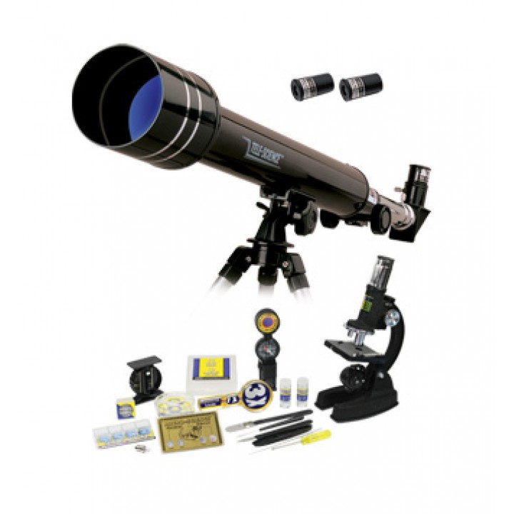 Набор Eastcolight: телескоп 50/500 и микроскоп 100–1000x в подарочном кейсе, 84 аксессуара в комплекте