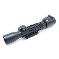 Прицел Combat 3-9x32 ET CrossDot с подсветкой точки, 30мм, подсветка красная и синяя, на корпусе 3 доп.планки weaver