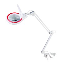 Настольная лампа-лупа Veber 8608D 5D (5 дптр, 127 мм) на струбцине, с подсветкой LED