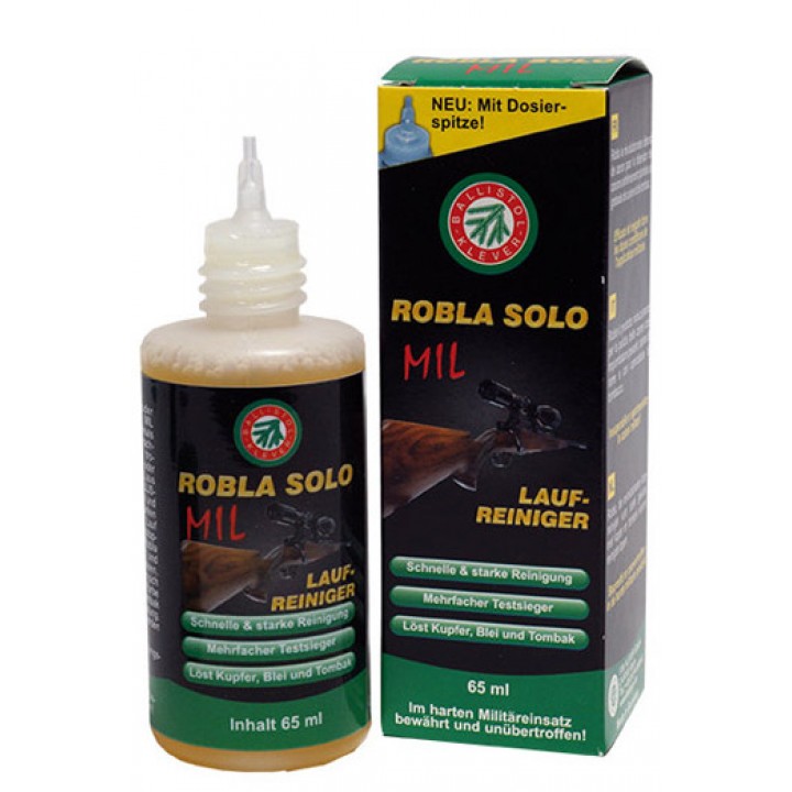 средство для очистки стволов Ballistol Robla-Solo MIL, 65 мл., содержит аммиак