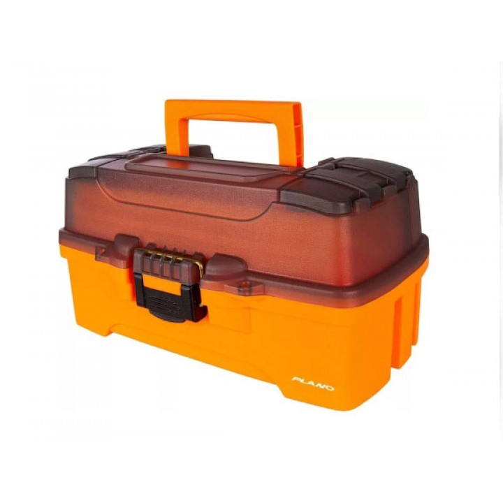 Ящик PLANO 6202 с 2х уровн. системой хранения приманок и двумя боковыми отсеками на крышке, цвет ярко-оранжевый